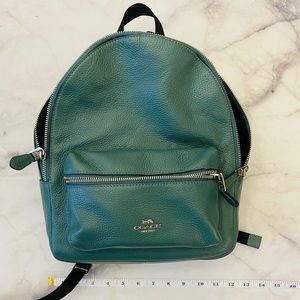 Coach Hunter Green Leather Backpack